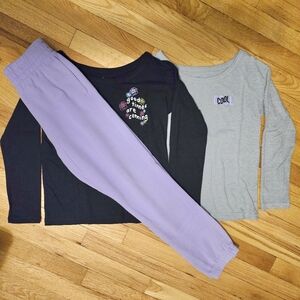 2 ThereAbouts Long Sleeve tees & DSG Sweatpants SzM (10/12)